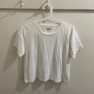 Madewell 100% cotton crop t-shirt, white XS